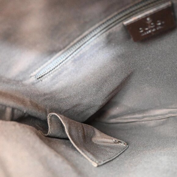 GUCCI Logo GG Pattern Crossbody Shoulder Bag Canvas Leather Brown Italy - Picture 11 of 16